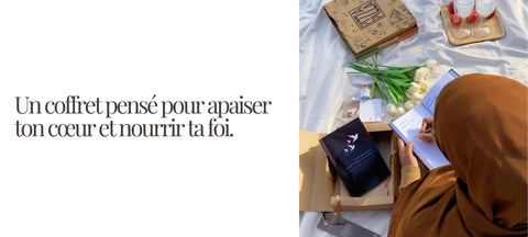 Parce que chaque épreuve mérite du réconfort, la Sabr Box t’accompagne dans ton cheminement avec des rappels inspirants, des outils introspectifs et une touche de douceur. ✨